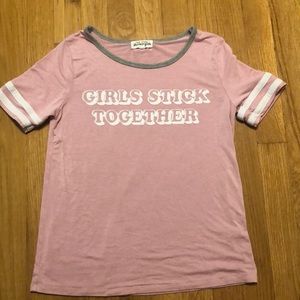 ❣️5for$20❣️ Girls Stick Together pink T-shirt sz L